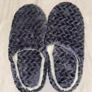Bluish Grey Fuzzy Slippers
